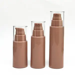15ml 30ml 50ml Plastic PP Airless Pump Bottle For Sunscreen Eye Cream Lotion BB Cream With Screen Printing Surface For Packaging