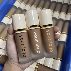 Wholesale customize logo private label long lasting waterproof make up vegan liquid makeup foundation for black skin