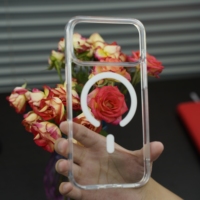 Étui de téléphone portable magnétique transparent en TPU+PC N52, antichoc, magnétique, pour iPhone 18pro 18promax OEM