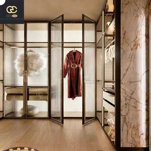 خزانة ملابس فاخرة إيطالية الصنع، مجموعة أثاث غرفة نوم، تصميم فيلا، خزانة ملابس زجاجية لغرفة الملابس - Product Image 5