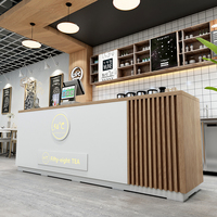 Comptoir de réception de restaurant avec comptoir d'épicerie léger