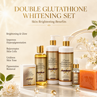 Crème Visage Bio OEM à Marque Blanche Vitamine C & Acide Hyaluronique, Ensemble Éclaircissant Anti-Taches Noires Double Glutathion Unisexe