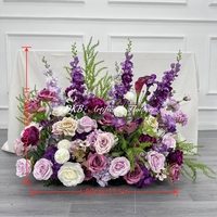 Fleurs artificielles DKB en gros pour décoration florale d'allée de mariage, bouquet de fleurs artificielles violettes haut de gamme pour allée