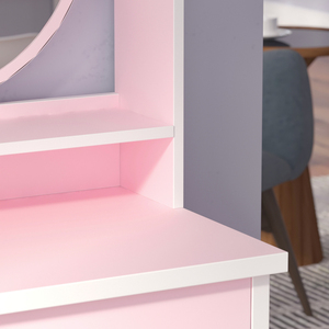 Modern Pink Large Makeup <strong>Cheap</strong> Mirrored Nordic <strong>Drawers</strong> Vanity Mirror <strong>Set</strong> Dressing Table With Mirror and Stool - Product Image 3