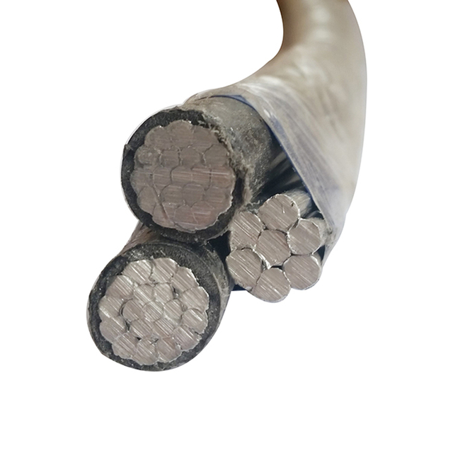 Triplex ABC Overhead Aluminium 3 Phase Aerial Bundle Power Cable 2 4 6 Awg Electric Service Drop Wire