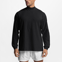 T-shirt à col montant en coton peigné 210 GSM à manches longues, idéal pour les commandes en gros personnalisées pour entreprises – Meilleures ventes