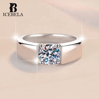 Bague de fiançailles simple et tendance en argent sterling 925 GRA avec moissanite de 1/2 carat pour homme