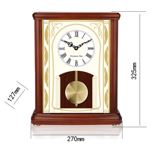 Horloge européenne en bois massif <span class=keywords><strong>Pendule</strong></span> Swing Clock Salon Antique Horloge de bureau en bois avec carillon horaire de Westminster - Product Image 2