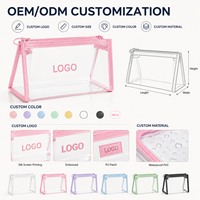 Trousse à crayons transparente imperméable en PVC, sac à cosmétiques, pochette de rangement portable pour papeterie, pour l'école, le bureau et les voyages