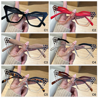 Gafas de lectura de ojo de gato extragrandes con montura óptica de colores de moda, monturas de gafas de mujer con forma de mariposa al por mayor