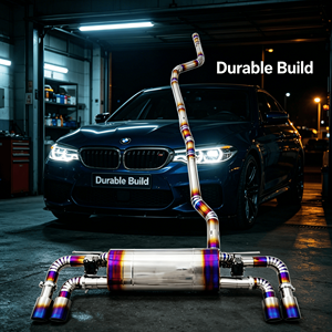 Système d'échappement en acier inoxydable 304 bleu brûlé avec soupape à commande à distance, ensemble complet de tuyaux d'échappement pour BMW 540i 530i - Product Image 4