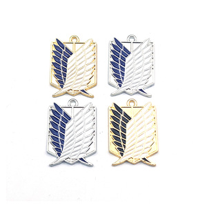 Colgante de alas de Attack On Titan de 26x36mm, amuleto temático para collar, pendientes, pulsera, llavero, accesorio de joyería DIY - Product Image 1