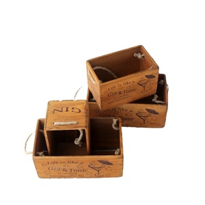 JUNJI Mộc Mạc Khai Hoang Gỗ Crate Hộp Gỗ Cổ Điển Rượu Vang Lưu Trữ Crate Hộp Quà Tặng Trang Trí Nội Thất Gỗ Lồng Thùng Thảo Mộc - Product Image 1