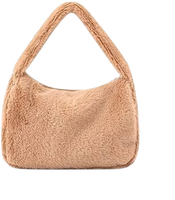 Sac fourre-tout de voyage réutilisable en peluche pour femme, mignon, portable, nouveau, tendance, vente en gros, pas cher, avec fermeture éclair