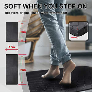 Tapis de Cuisine Anti-Fatigue Moderne Confortable Antidérapant Épais Rembourré Imperméable en PU Lavable en Machine en Mousse - Product Image 1