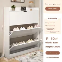 Armoire à chaussures moderne en bois de luxe pour salon avec 2 tiroirs et 3 compartiments