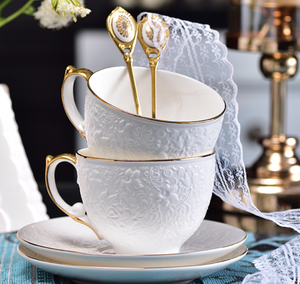 Juego de Cucharas de Café Doradas con Diseño Floral SFB114 811, Cucharas de Té Mini Vintage de Acero Inoxidable, Caja de Regalo para Remover Postres - Product Image 3