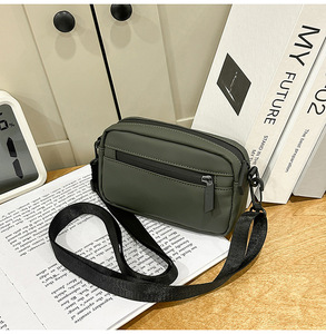 Lightweight Waterproof Multifunctional Unisex Small Solid Color Crossbody Messenger Pack Bag Zipper Bags for Workout Hiking - Product Image 6