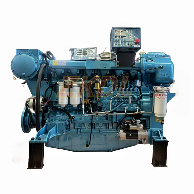 Kualitas tinggi 6-silinder 450hp 2100rpm Weicai WP12C450-21 mesin Diesel laut perahu penjualan pabrik pendingin air Inboard baru