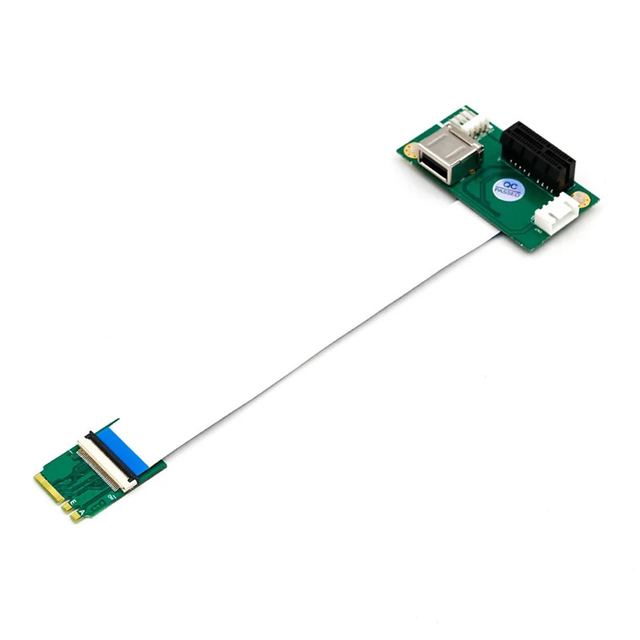 M.2 NGFF Key AE to PCIE Riser Adapter PCI-E X1 USB Molex 4Pin Power Adapter PCI Express Extension Cable for Computer Full Speed