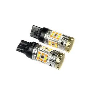 Bombillas de luz LED de freno para coche, luces de doble Color N2 1157 BAY15D 3030 40SMD T20 7443 3157 Canbus DRL, Color blanco y amarillo