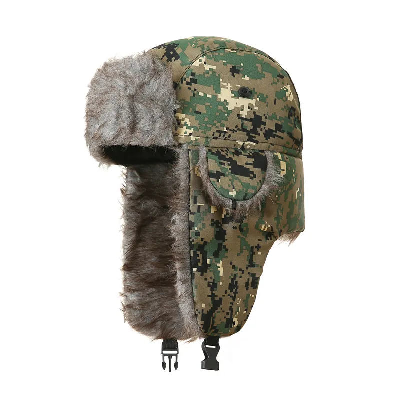 Topi penutup telinga hangat tahan air tahan angin topi Rusia topi musim dingin Trapper untuk pria