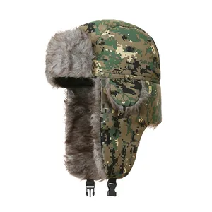 방수 방풍 모피 따뜻한 귀 플랩 러시아 모자 트래퍼 남성용 겨울 모자