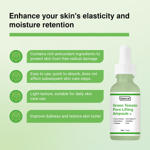 Sérum Visage Hydratant et Raffermissant à l'Acide Hyaluronique et Tomate Verte Effet Minimisation Instantanée des Pores Marque Blanche - Product Image 6