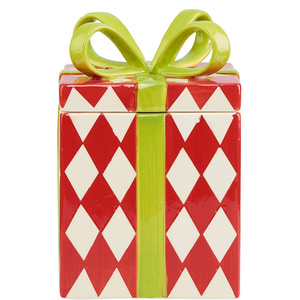 Natale Rosso Puntini o Diamanti In Ceramica di Stoccaggio Cookie di Regalo Vaso di ceramica biscotto vaso <span class=keywords><strong>per</strong></span> I Regali o di Natale Decor - Product Image 3