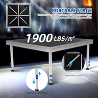 Plateforme de scène portable 4'x4', plateforme en aluminium jusqu'à 1900 livres, hauteur réglable de 24 à 41 pouces, scène pour événements, mariages, concerts