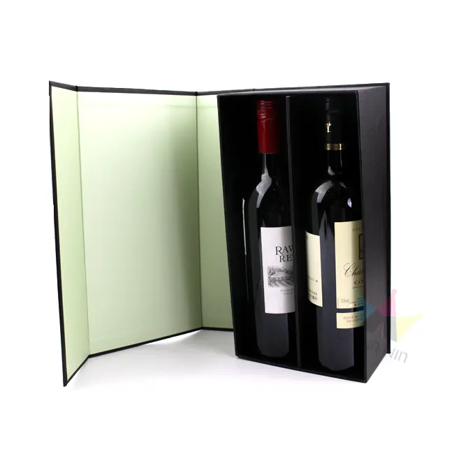 Thăng Hoa Tùy Chỉnh In Ấn Caja De Vino Cứng Cứng Cứng Tông Giáng Sinh Vip Hộp Rượu Vang Đôi Hộp Rượu Vang Với Chai Rượu Vang