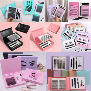 Nouveau kit d'extensions de <span class=keywords><strong>cils</strong></span> DIY en grappes, vente en gros avec logo personnalisé, étiquette privée, faux <span class=keywords><strong>cils</strong></span> en grappes - Product Image 6