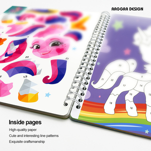 Best-sellers personnalisés pour enfants de 3 ans, comprenant des autocollants, des livres <span class=keywords><strong>à</strong></span> colorier, reliure spirale, couverture souple, impression offset - Product Image 4
