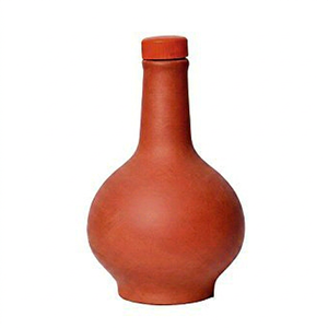 Handcrafted Terracotta Clay Surahi <b>Water</b> Bottle with Stainless Steel Cap Traditional Earthenware <b>Water</b> Jug for Home Kitchen and - Product Image 1