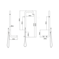 Douche extérieure portable moderne en acier inoxydable de haute qualité, robinet de douche extérieur mural chaud/froid