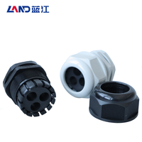 Passe-câble industriel étanche à trois trous en nylon noir, fileté M/PG/G, IP68 CE ROHS, pour câble basse tension