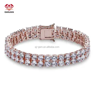Qianjian Rose Fashion Item Moissanite Tennisketting Diamant Sieraden Link Moissanite Tennis Armband