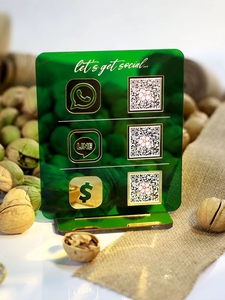 Tùy chỉnh xách tay Máy tính để bàn mã QR thẻ <span class=keywords><strong>Rack</strong></span> hiển thị với logo cho phương tiện truyền thông xã hội quét và thanh toán - Product Image 3