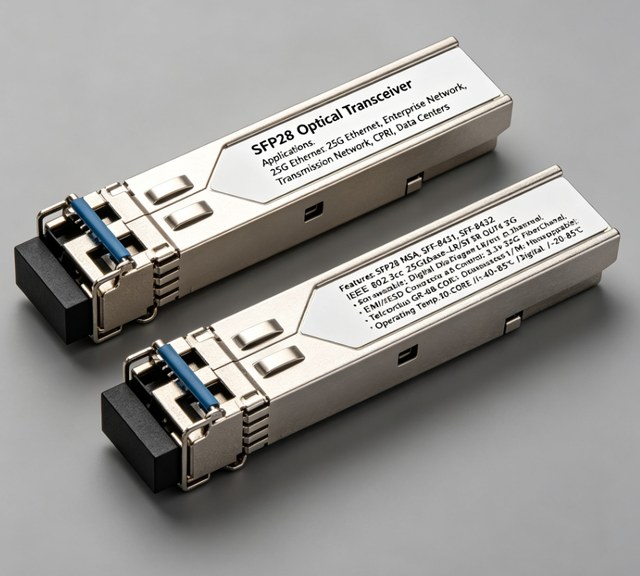 25GBASE-LR SFP28 Optical Module, 10km 25Gbps Optical Transceiver for Data Center High Density Deployment
