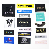 Étiquettes tissées personnalisées avec logo privé, pliées aux extrémités, écologiques et durables pour chaussures, sacs, t-shirts