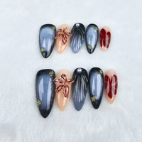 Estilo de diseño de uñas a presión más producción manual dibujada a mano pura de fábrica al por mayor