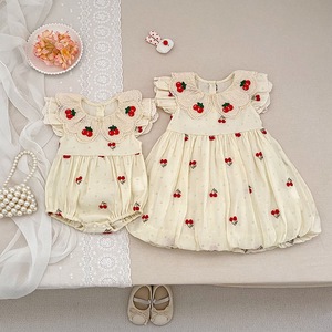 Vestido de Princesa Bordado Dulce de Verano para Niñas, Body de Bebé, Conjuntos a Juego para <span class=keywords><strong>Hermanas</strong></span> - Product Image 1