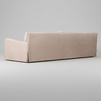 Canapé sectionnel moderne en bois avec cadre inspiré sur mesure, revêtement extensible et accoudoirs inclinés, 2 coussins, pour designers d'intérieur