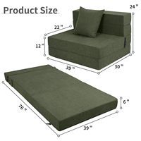 Lit convertible, matelas en mousse pour le sol, canapé-lit pliable à vendre, fauteuil avec oreiller