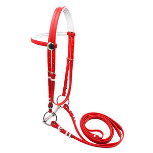 Fabrikpreis Wasserfestes Langlebiges PVC-beschichtetes Pferdezaumzeug mit Zügel und Führstrick Schicke Reitsportausrüstung für Pferderennen - Product Image 4
