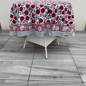Indian Manufacture 100% Natural Cotton Hand Block Printed Durable <b>Round</b> <b>Tablecloth</b> Floral Design Customized Decor Dining - Product Image 4