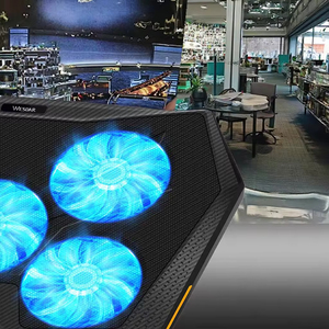 Supporto <span class=keywords><strong>per</strong></span> Laptop OEM 5V Regolabile in Altezza con 5 Ventole, Luce LED e Porte USB, Rete Metallica + <span class=keywords><strong>Dissipatore</strong></span> in ABS, <span class=keywords><strong>per</strong></span> Laptop da 12-18 Pollici - Product Image 4