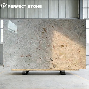 Lastra di Marmo Naturale PerfectStone <span class=keywords><strong>Monet</strong></span> Garden, Lucidata, Lussuosa, Verde Rosa, Grande Formato per Ville e Hotel di Alta Gamma - Product Image 1