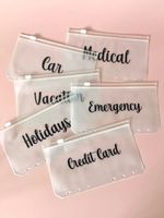 Enveloppes à argent personnalisées A6, pochettes en plastique transparent givré avec fermeture éclair, classeurs de budget, portefeuilles pour économiser de l'argent, pour le rangement de billets.
