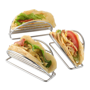 Soporte de bandeja de Burrito <span class=keywords><strong>y</strong></span> Taco de acero inoxidable de estilo minimalista Soportes de placa de metal sostenibles para fiestas <span class=keywords><strong>y</strong></span> restaurantes - Product Image 1